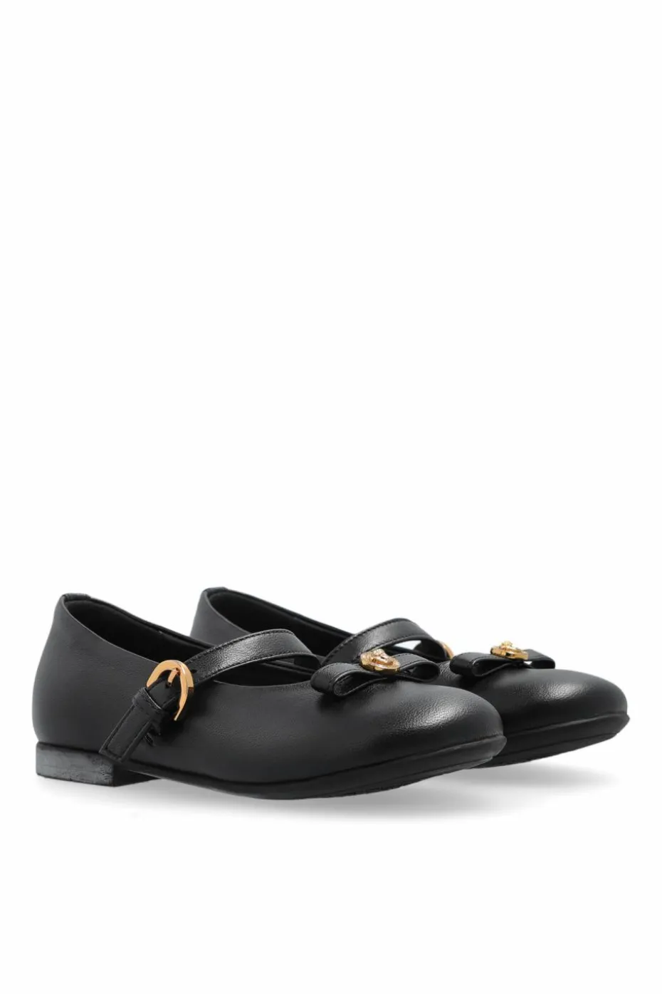 Versace Kids CZARNY Skórzane baleriny
