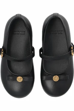 Versace Kids CZARNY Skórzane baleriny