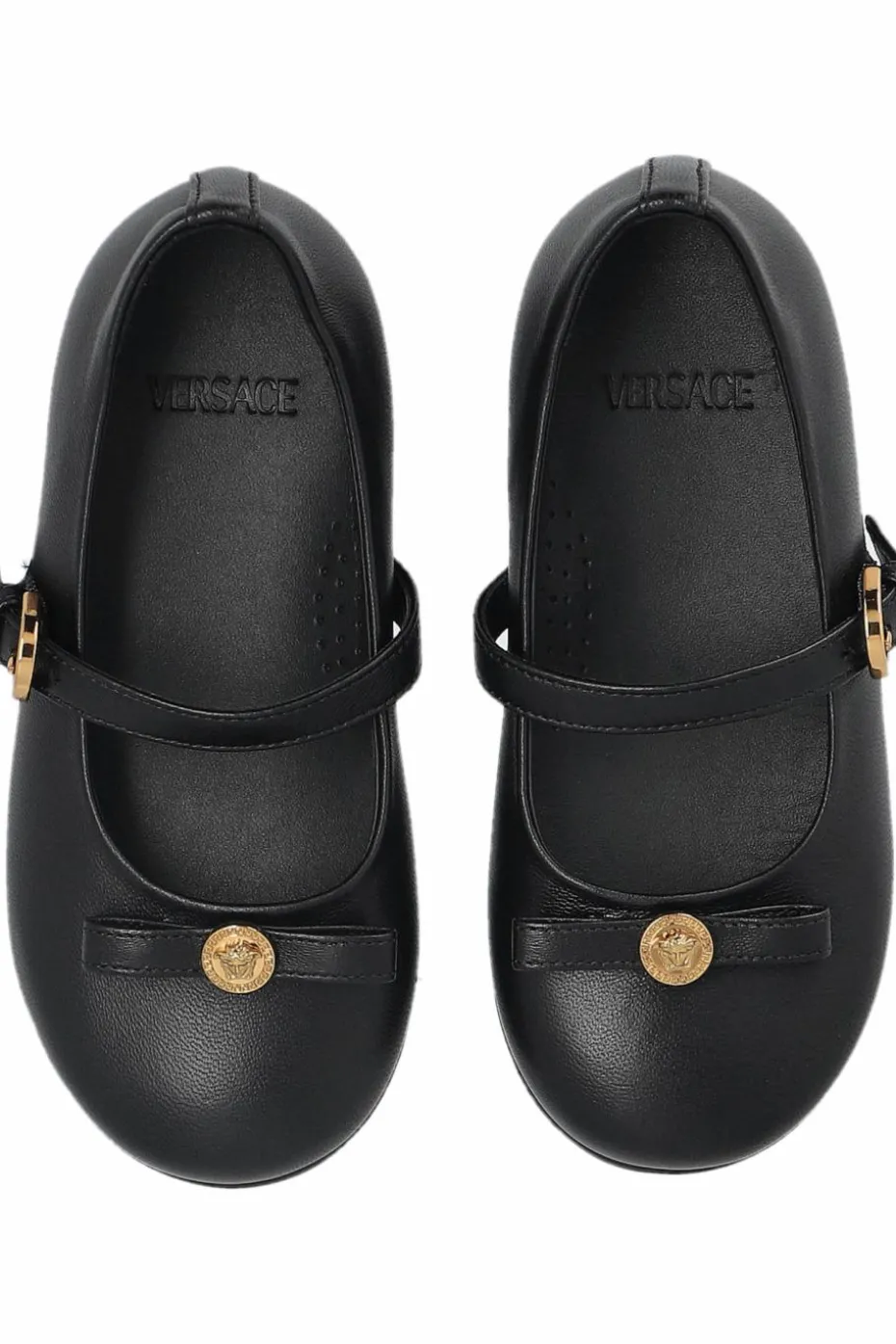 Versace Kids CZARNY Skórzane baleriny