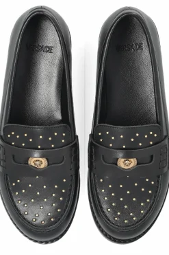 Versace Kids CZARNY Skórzane buty typu `loafers`