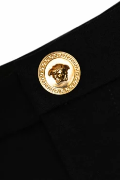 Versace Kids CZARNY Spodnie z przeszyciem na nogawkach