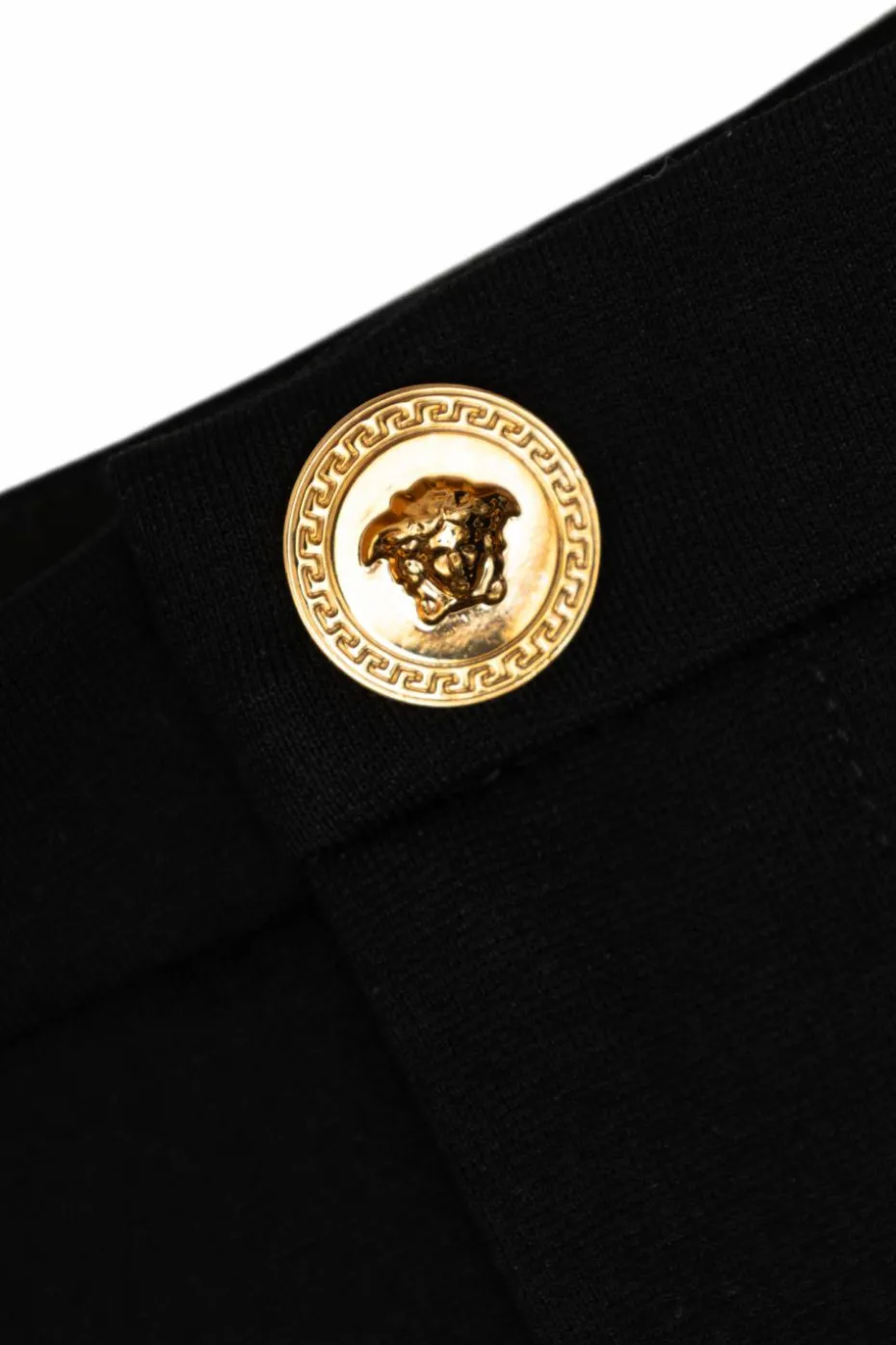 Versace Kids CZARNY Spodnie z przeszyciem na nogawkach