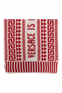 Versace Kids CZERWONY Wełniany szal