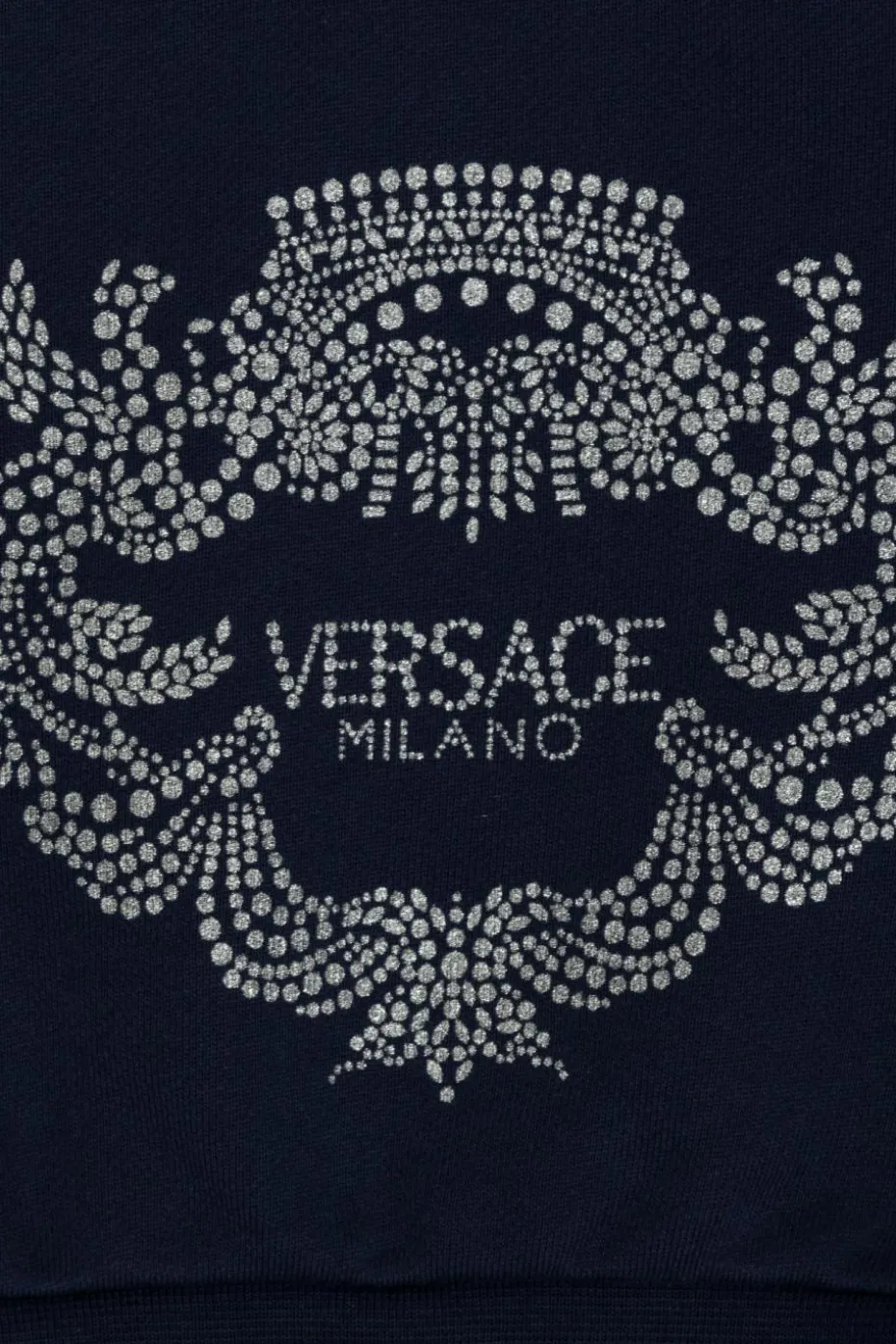 Versace Kids GRANATOWY Bluza z połyskującym nadrukiem
