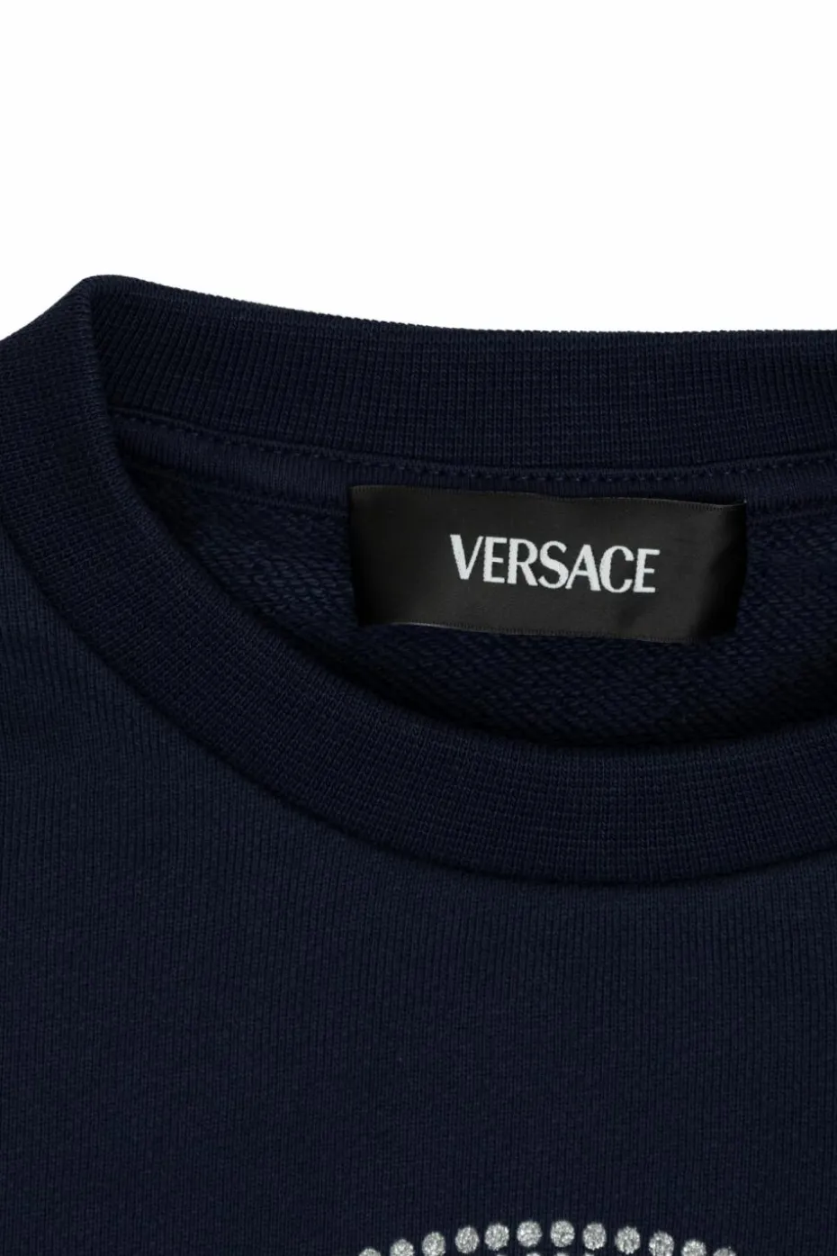 Versace Kids GRANATOWY Bluza z połyskującym nadrukiem