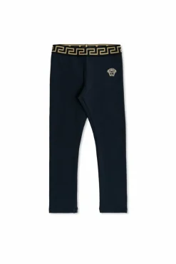 Versace Kids GRANATOWY Legginsy z logo