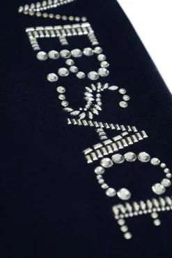 Versace Kids GRANATOWY Spodnie z logo