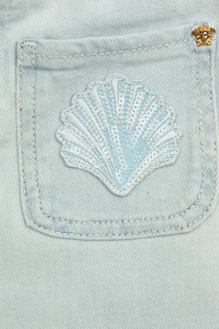 Versace Kids jasnoniebieski Jeansy z rozszerzanymi nogawkami