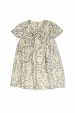 Versace Kids kremowy Jedwabna sukienka