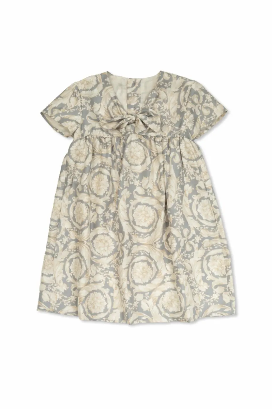 Versace Kids kremowy Jedwabna sukienka