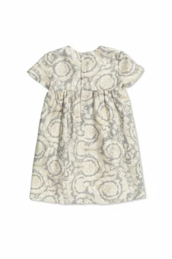 Versace Kids kremowy Jedwabna sukienka