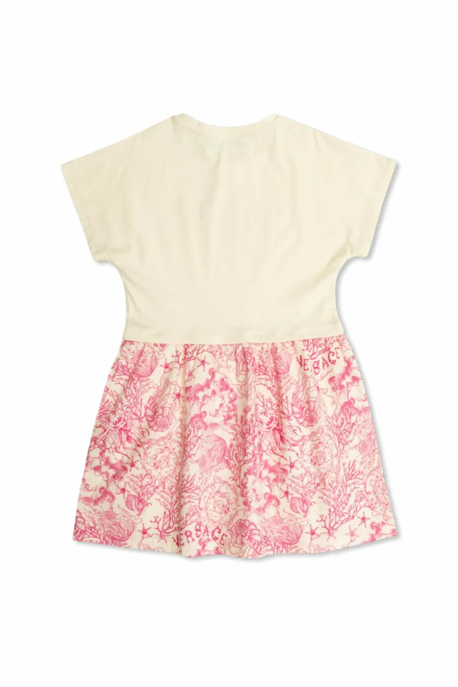 Versace Kids kremowy Sukienka z nadrukiem