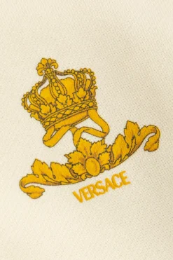 Versace Kids kremowy Sukienka z plisowanym dołem