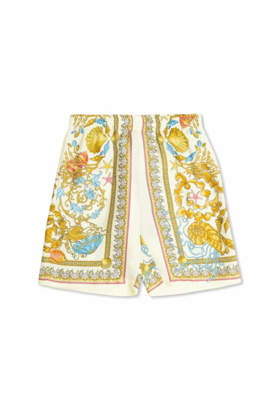 Versace Kids kremowy Wzorzyste szorty