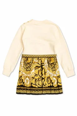 Versace Kids MULTIKOLOR Sukienka z plisowanym dołem