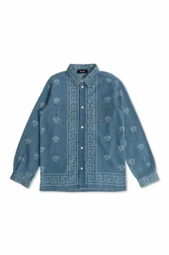 Versace Kids NIEBIESKI Jeansowa koszula