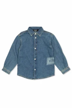 Versace Kids NIEBIESKI Koszula jeansowa