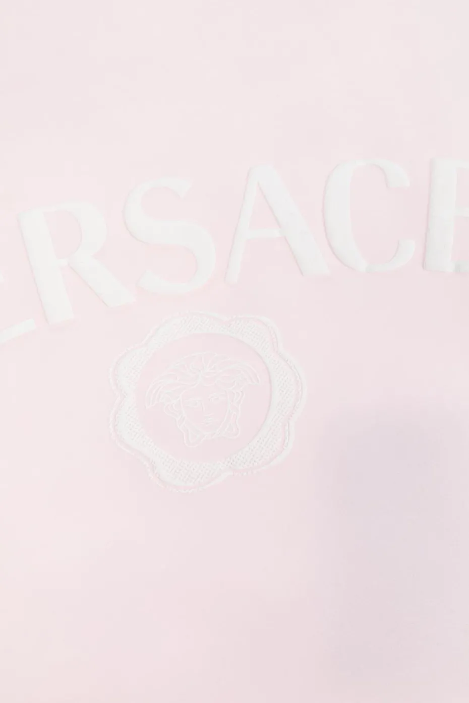 Versace Kids RÓŻOWY Bawełniany koc niemowlęcy z logo
