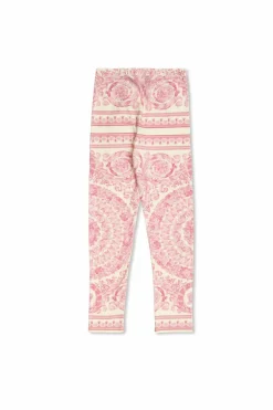 Versace Kids RÓŻOWY Leginsy z nadrukiem `barocco`