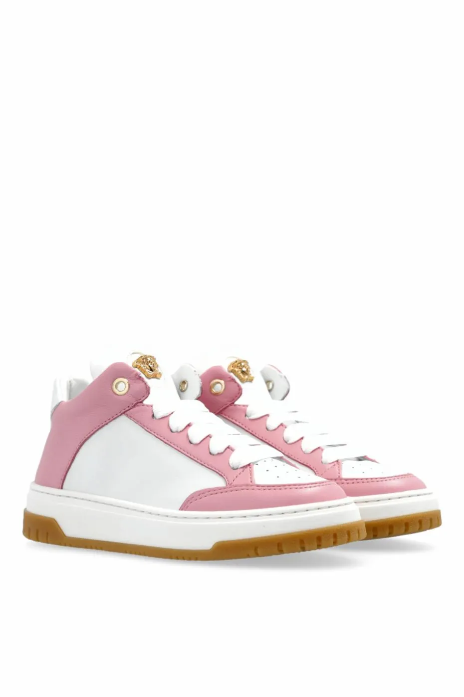 Versace Kids RÓŻOWY Skórzane buty sportowe
