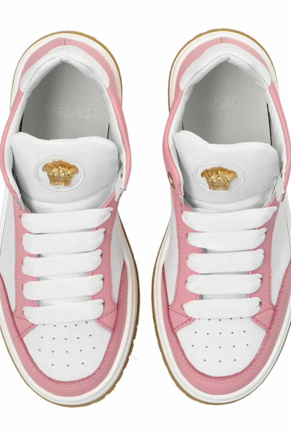 Versace Kids RÓŻOWY Skórzane buty sportowe