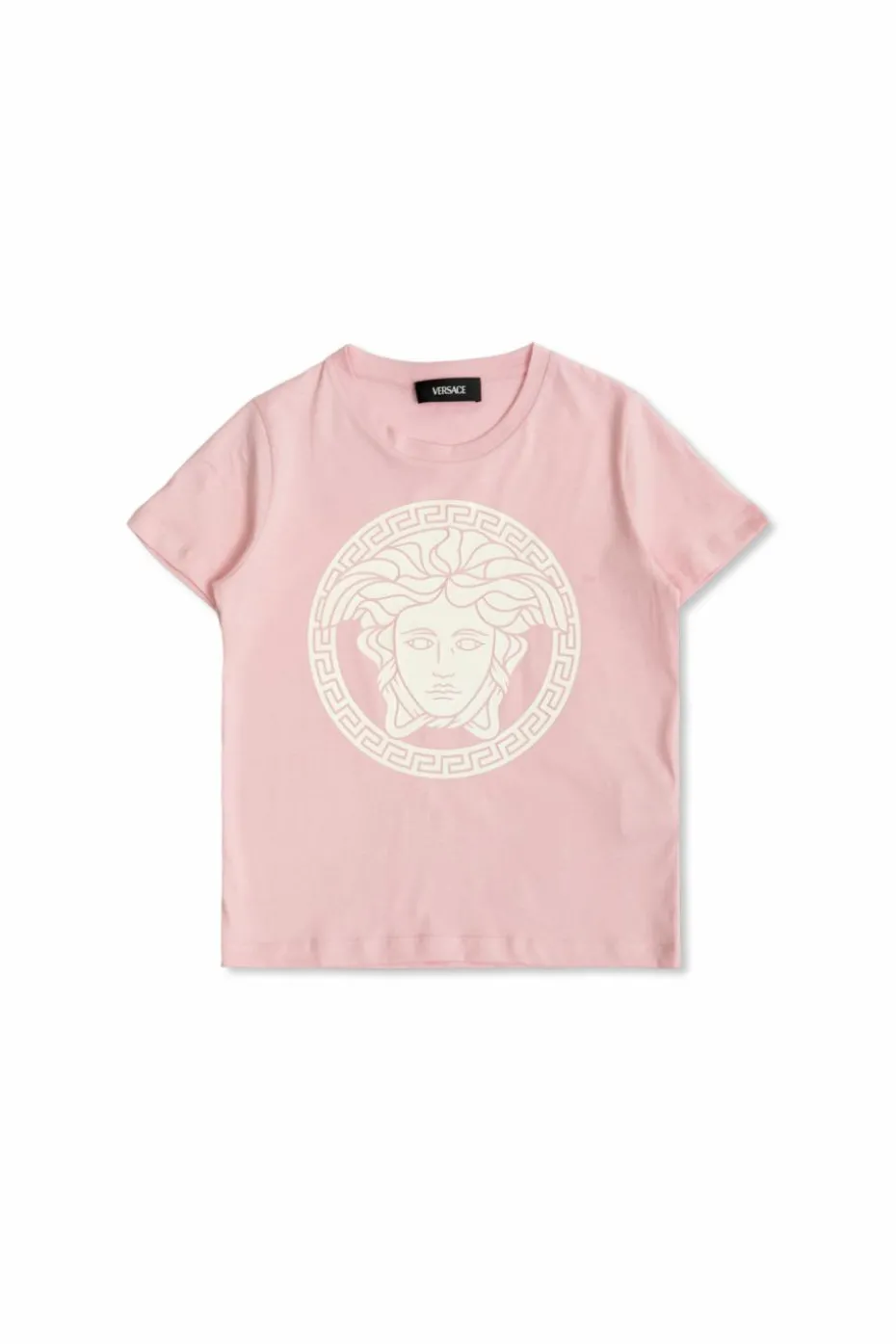 Versace Kids RÓŻOWY T-shirt z nadrukowanym logo