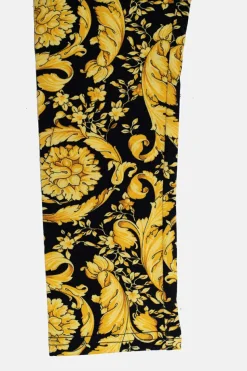 Versace Kids ŻÓŁTY Bawełniane legginsy