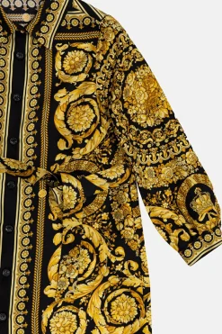 Versace Kids ŻÓŁTY Jedwabna sukienka