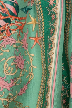 Versace Kids ZIELONY Jedwabna sukienka
