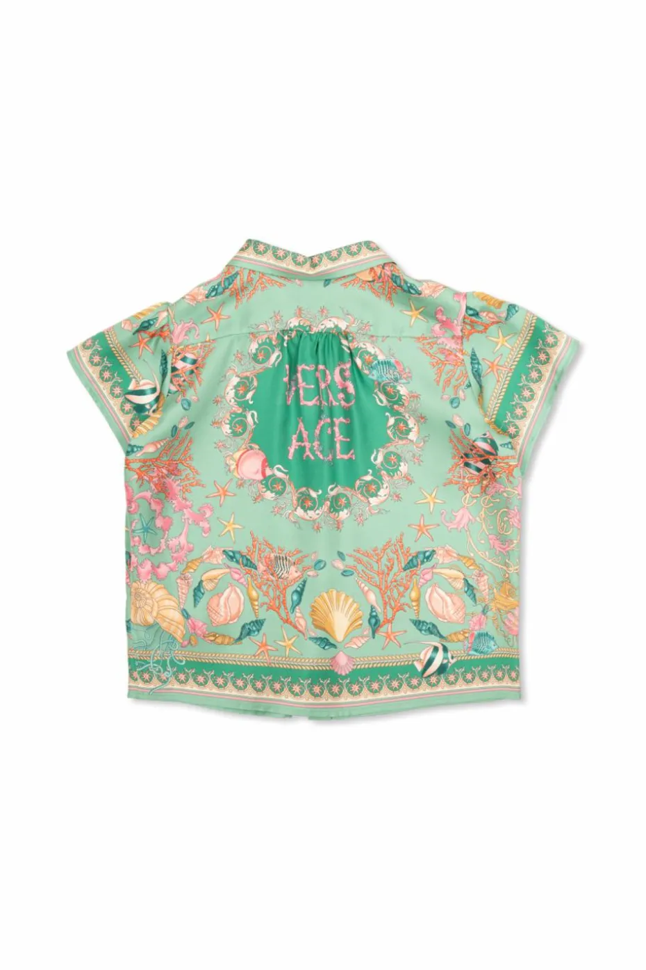 Versace Kids ZIELONY Jedwabna koszula z nadrukiem