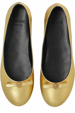 Versace Kids ZŁOTY Skórzane baleriny