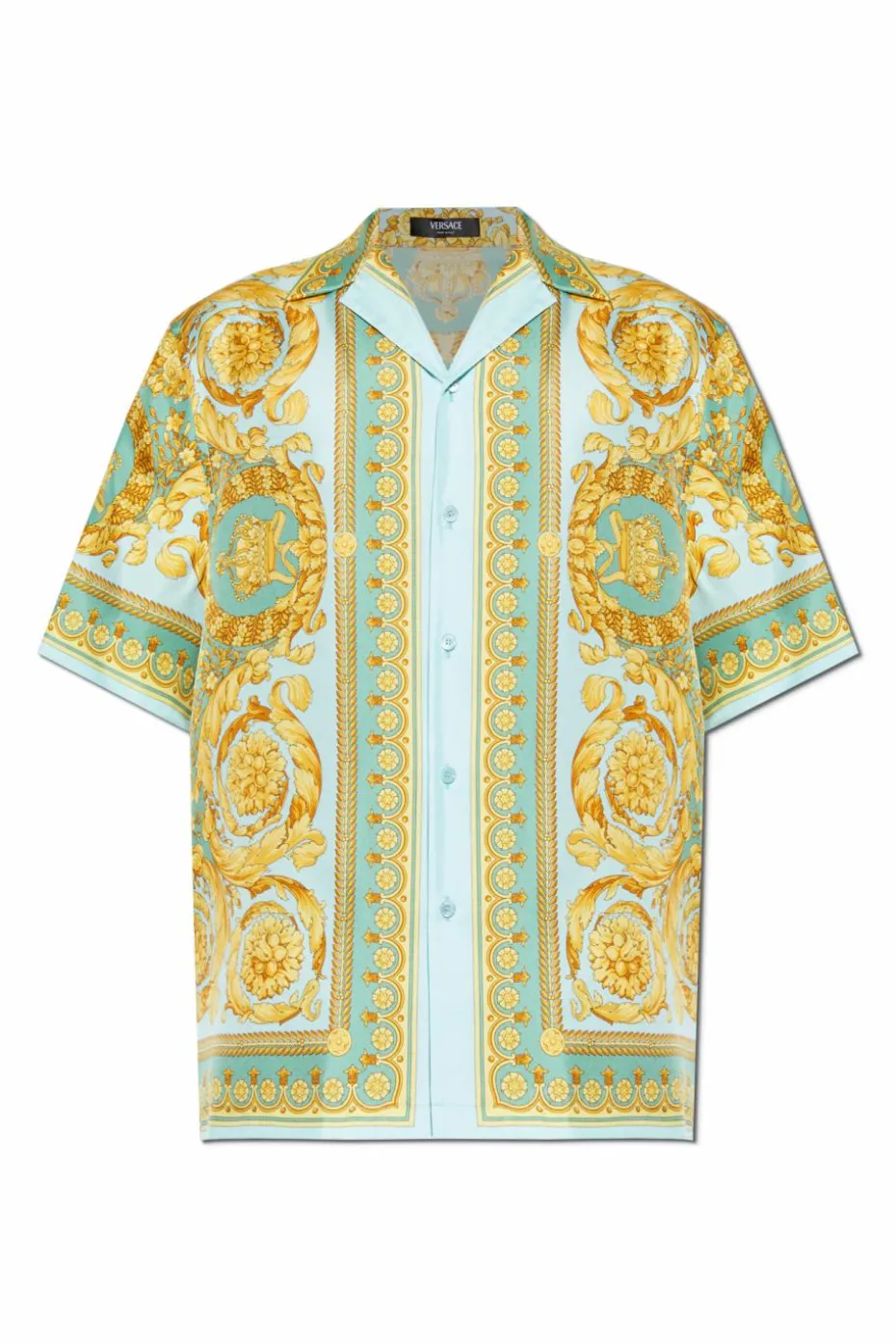 Versace MULTIKOLOR Jedwabna koszula z krótkimi rękawami