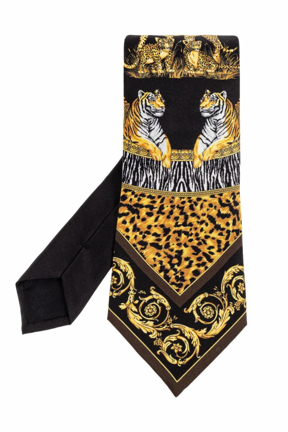 Versace MULTIKOLOR Jedwabny krawat z nadrukiem