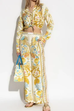 Versace MULTIKOLOR Krótka koszula z nadrukiem `Underwater Barocco`