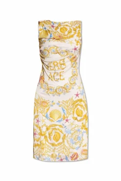 Versace MULTIKOLOR Sukienka z nadrukiem `Underwater Barocco`