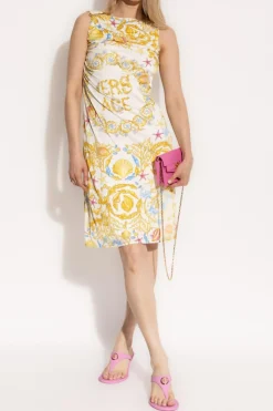 Versace MULTIKOLOR Sukienka z nadrukiem `Underwater Barocco`
