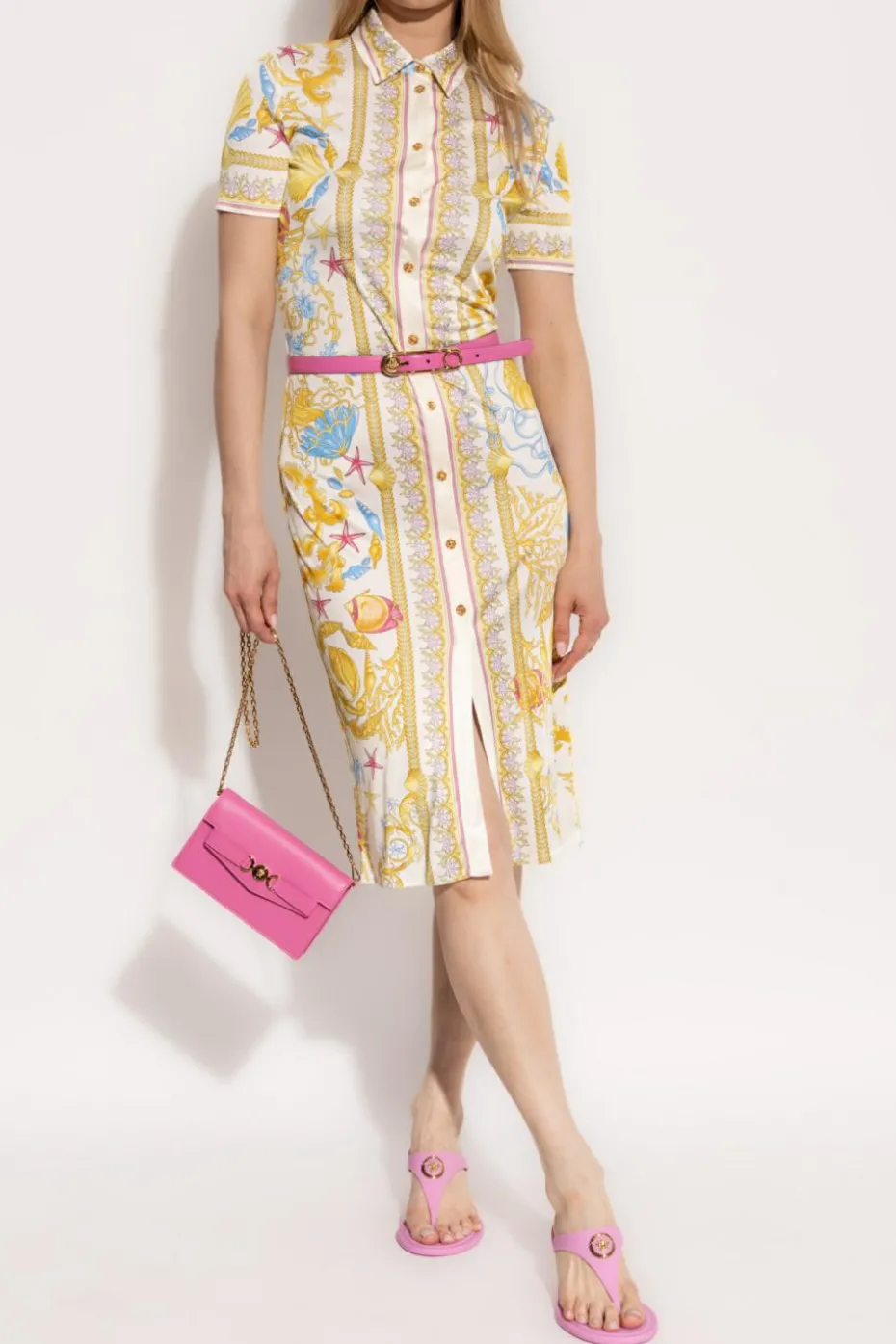 Versace MULTIKOLOR Sukienka z nadrukiem `Barocco`