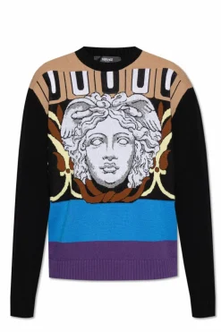 Versace MULTIKOLOR Sweter z charakterystyczną głową Meduzy