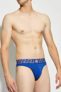 Versace NIEBIESKI Bawełniane stringi