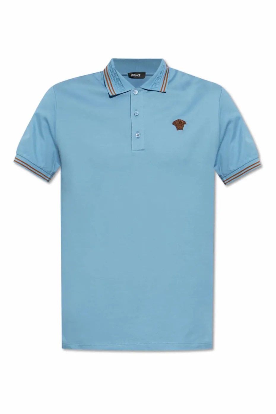 Versace NIEBIESKI Bawełniane polo