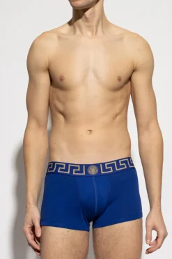 Versace NIEBIESKI Bawełniane bokserki
