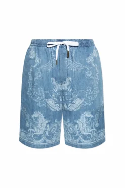 Versace NIEBIESKI Jeansowe szorty