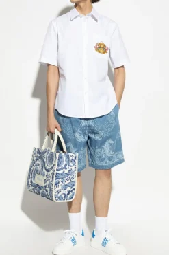 Versace NIEBIESKI Jeansowe szorty