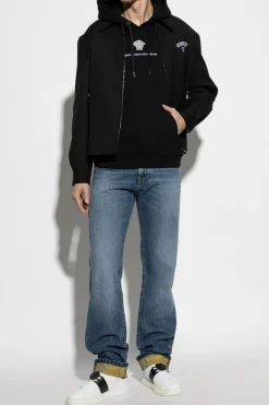 Versace NIEBIESKI Jeansy ze wzorem