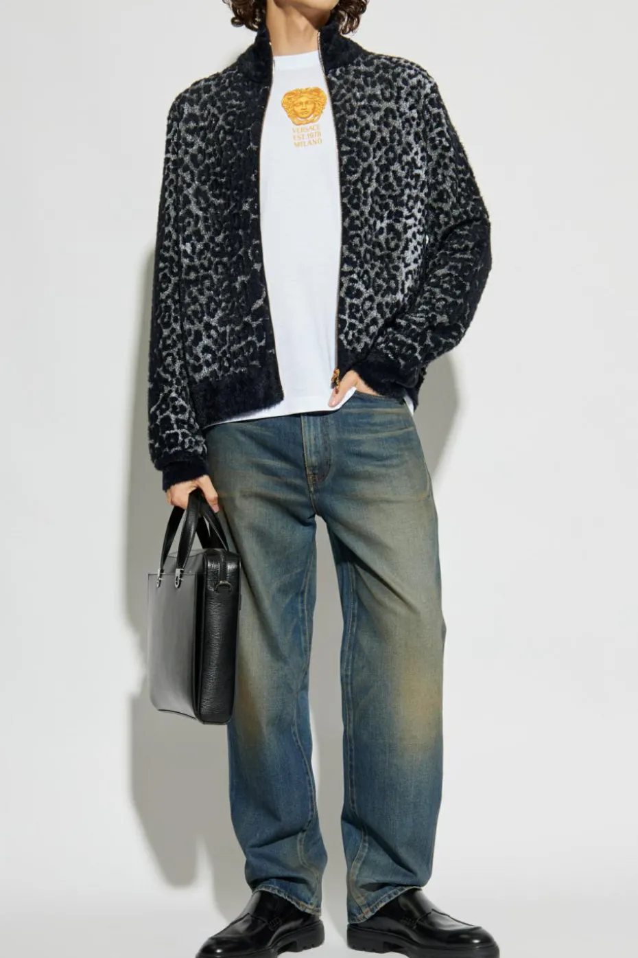Versace NIEBIESKI Jeansy z logo