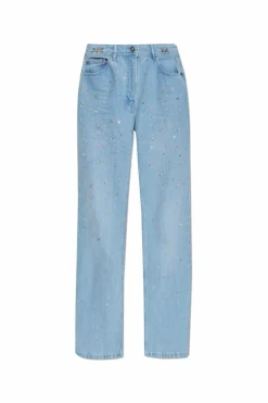 Versace NIEBIESKI Jeansy z połyskującymi aplikacjami