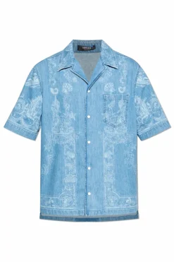 Versace NIEBIESKI Koszula jeanowa