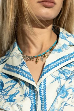 Versace NIEBIESKI Naszyjnik z zawieszkami