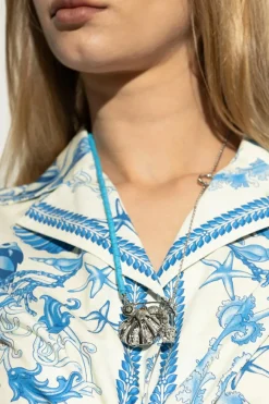 Versace NIEBIESKI Naszyjnik z zawieszkami