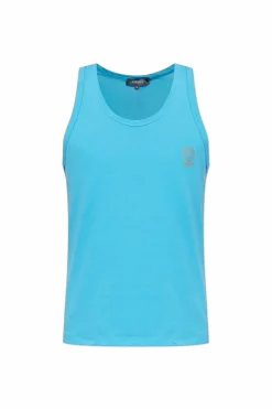 Versace NIEBIESKI T-shirt bieliźniany bez rękawów